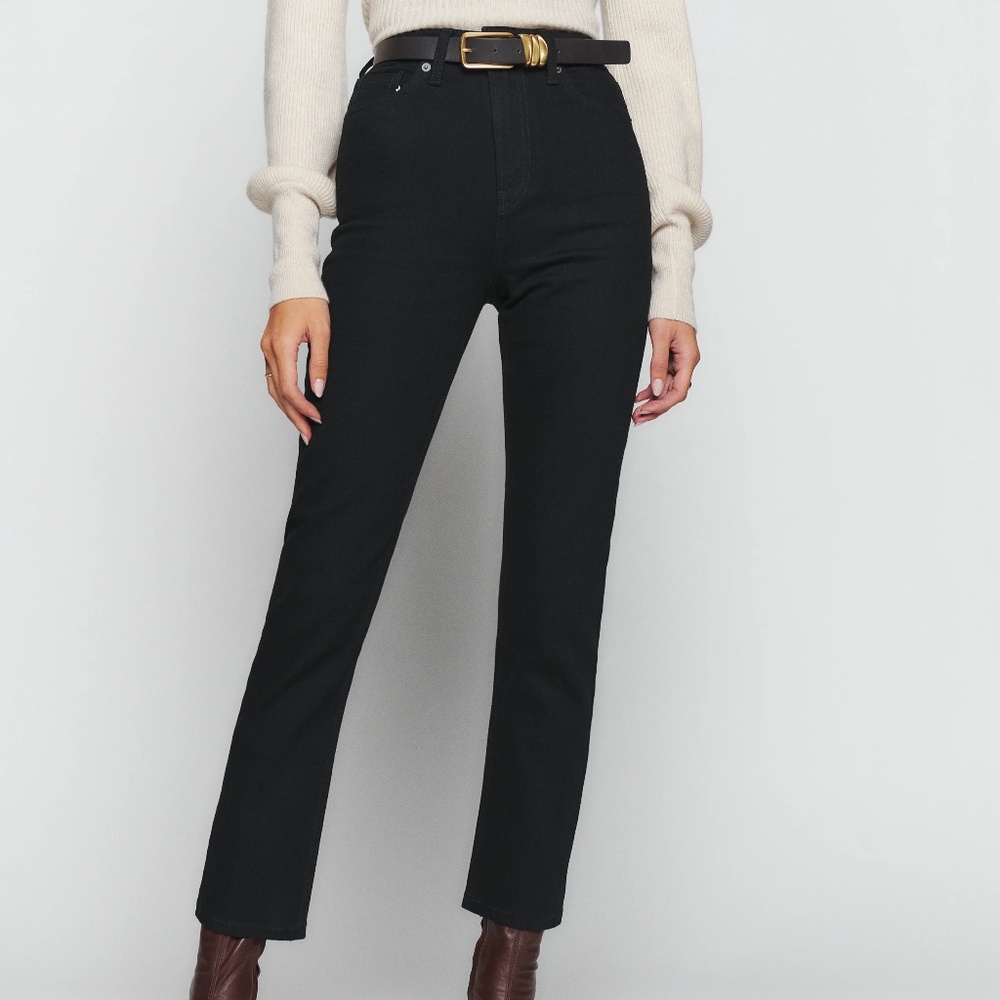 Reformation Liza Ultra High Rise Slim Straight Cropped Jeans